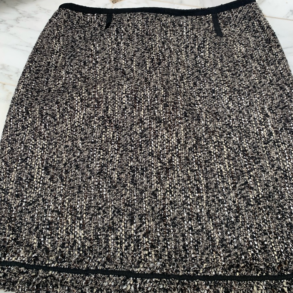 Elegant Black and White Tweed Skirt